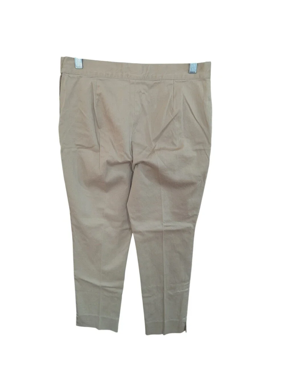 LAUREN Ralph Lauren Trousers Petite Beige Khaki Side Zip Ankle Pants Sz 2P *EUC